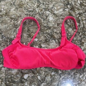 Xhilaration Pink Sporty Ribbed Bikini Top / E45